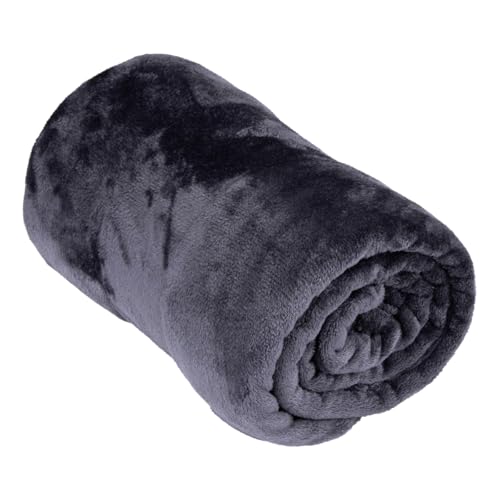 ArtiCasa Fleece Blanket 150 x 200 cm - Bedspread - Cuddly Blanket - Sofa Throw Blanket - 1-Person Sofa Blanket - Decoration Living Room - Machine Washable - Dark Grey - Fleece/Polyester