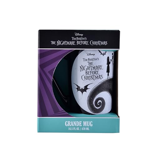 Disney Nightmare Before Christmas Hot Chocolate Ceramic Mug 470ml / 16.5oz, Official Licensed Tim Burton Character Drinkware