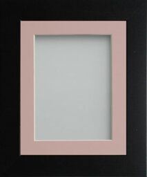 Frame Company Watson Matte Black Picture Photo Frame fitted with Perspex, A4 with Pink Mount for image size 10x6 inch