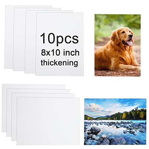 "10 Pcs Sublimation Metal Photo Blanks 8""X10"" X0.45mm Aluminum Photo Sign Blank Photo Metal Wall sublimation Poster Frame Blanks (White)"
