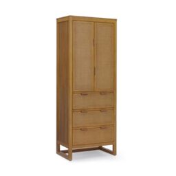 Teamson Home Hatteras Wooden Linen Cabinet, Natural, 165cm Tall