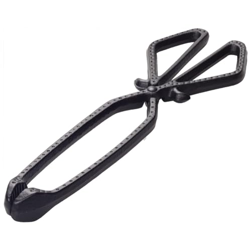 Valiant Heavy-Duty Cast Iron Log & Coal Tongs - 34 cm Wide-Angle Fireplace, Stove & Firepit Tool, Black