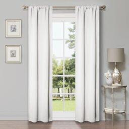 "Superior Blackout Curtains, Room Darkening, Bedroom, Drapes, Kitchen, Living Room Window Accents, Sun Blocking, Thermal, 2 Pack, Rod Pocket, Solid Blackout Curtains, Set of 2, 26"" x 84"", Snow White"