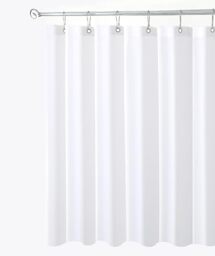 Biscaynebay Fabric Extra Long Shower Curtain Liners, White 72 Inch Width by 108 Inch Length, Water Resistant Bathroom Curtains, Rust Resistant Grommets Top Weighted Bottom Machine Washable