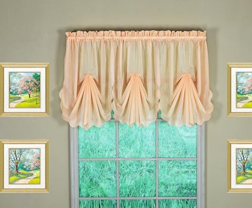 "Today's Curtain Emelia Original Voile Fan Insert, Peach, 30"" W x 40"" L"