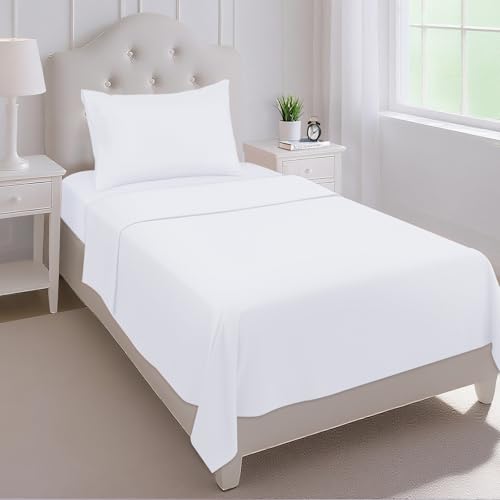 Mejoroom Twin Sheet Set - Hotel Collection Twin Sheets - Bedding Sheets & Pillowcases with Deep Pocket Fitted Sheet, Breathable, Wrinkle & Fade Resistant - 3 Piece(White)