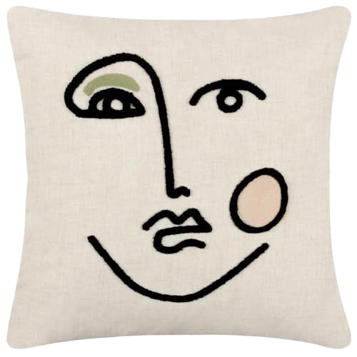 furn. Cleo Cushion Cover, 45 x 45 cm (Pack of 1), Pink/Green