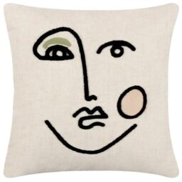 furn. Cleo Cushion Cover, 45 x 45 cm (Pack of 1), Pink/Green