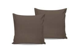 Premium Pillowcase Set (2 Pieces), 80 x 80 cm, 100% Cotton Ranforce, 117 g/m², Elegant Brown Colour, Soft & Durable for Cosy Comfort