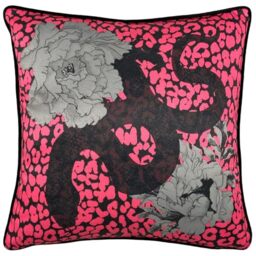 furn. Serpentine Cushion Cover, Polyester, Pink/Charcoal
