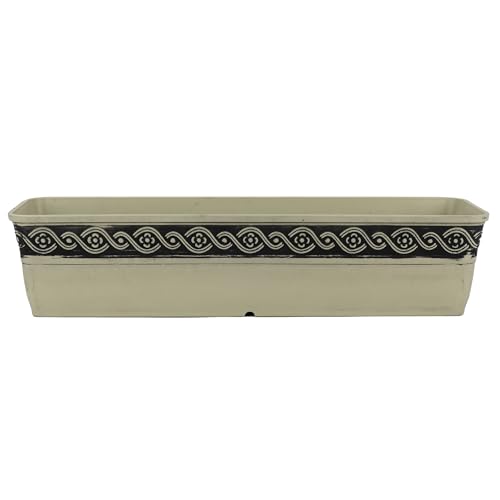 "Classic Home & Garden Planter, Resin Stone, Concrete Grey, 18"""