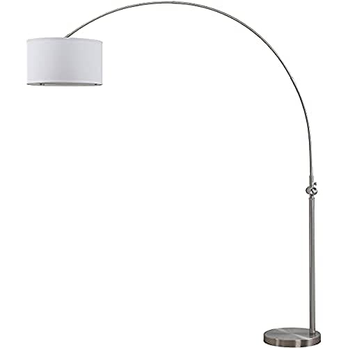 SAFAVIEH Modern Metal Floor Lamp, in Nickel, 45 X 185 X 220