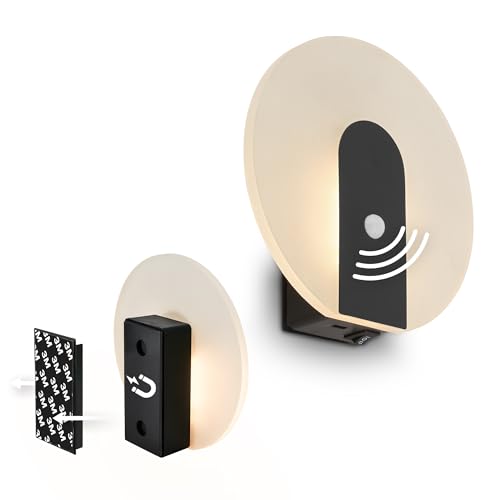 BRILONER Sticklights - Rechargeable Wall Light Without Wiring and Drilling, Motion Sensor, Magnetic, LED Battery, Sticky Wall Lights, 15x3.7x14.7 cm, Black