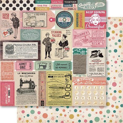Ruby Rock-It Bolt Double-Sided Cardstock 12-Inch x 12-Inch-Collage 10 Sheet Per Pack