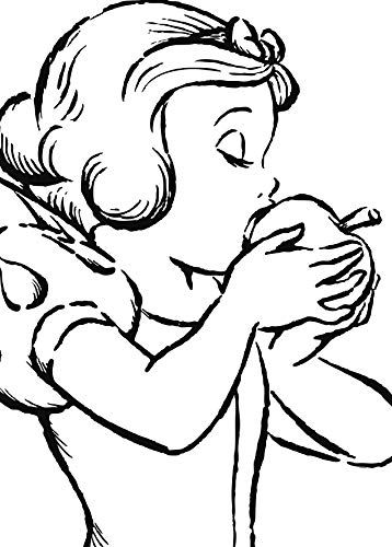 Komar WB054-50x70 Disney Wall Picture Snow White Apple Bite White Children's Room Decoration Art Print Size 50 x 70 cm (Width x Height) Without Frame