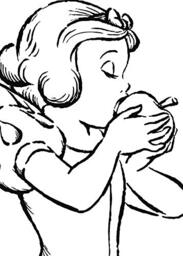 Komar WB054-50x70 Disney Wall Picture Snow White Apple Bite White Children's Room Decoration Art Print Size 50 x 70 cm (Width x Height) Without Frame