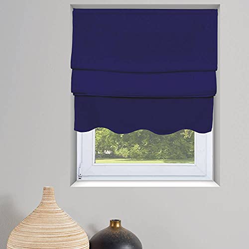 MADECOSTORE Boat Screen Blind with Wavy Base, navy, L45 x 170cm