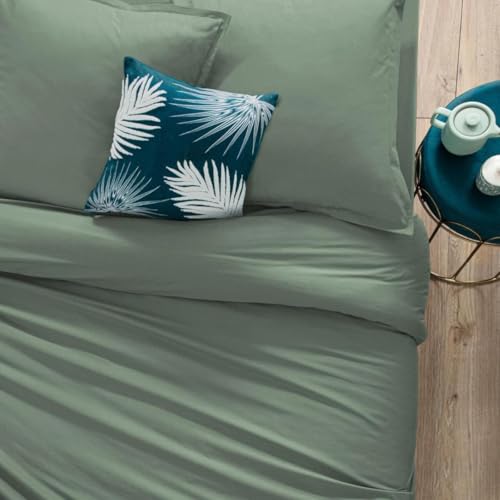 Atmosphera - Cotton Duvet Cover - Celadon Green 140 x 200 cm