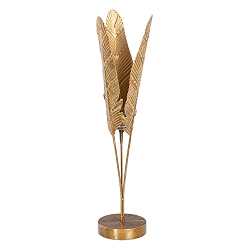 Candle Holder 15 x 15 x 58 cm Gold Glass Metal