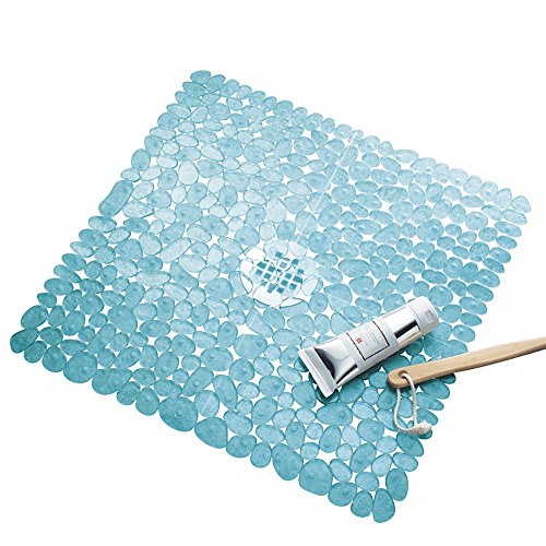 iDesign Pebblz 80211EU Blue Shower Mat - For Shower, For Bathtub, For Stall
