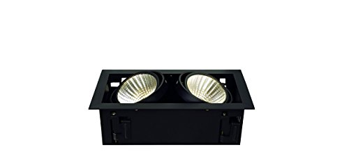 SLV Recessed Ceiling Light KADUX 2 Set/LED spot, floodlight, Ceiling Spotlight, recessed Light, Indoor Lighting / 3000K 54W 5200lm Black dimmable 30 Degrees