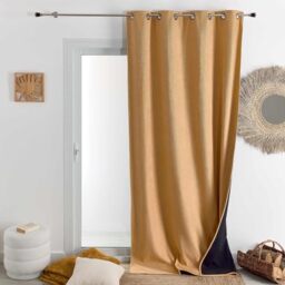 HomeMaison.com Insulating Curtain – Thermal Curtain – Blackout Curtain – Yellow Ochre Curtain – 140 x 180 cm