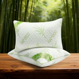 GC GAVENO CAVAILIA Pack of 2 Luxury Bamboo Memory Foam Pillows - Orthopaedic Neck & Shoulder Support - Hypoallergenic Bed Pillow, Antibacterial - Hotel Quality with Washable Cover - 48x74 cm