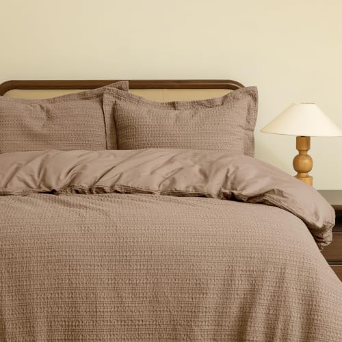 Dreamology Waffle Duvet Cover Twin Size,100% Cotton Waffle Weave,2 Pieces - Duvet Covers with Zipper Closure,Twin Duvet Cover Set, Soft Luxury Textured & Breathable Bedding Duvet Cover (Camel Brown)