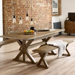 Julian Bowen Chatsworth Dining Bench for 2, Reclaimed Pine - H45 x W180cm