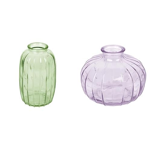 Talking Tables Green Glass Bud Vase for flowers, s & Talking Tables Lilac Glass Bud Vase for flowers, s Table Decor Bundle