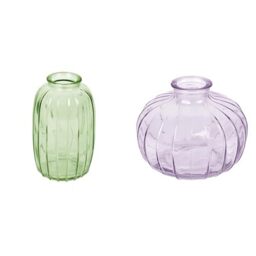 Talking Tables Green Glass Bud Vase for flowers, s & Talking Tables Lilac Glass Bud Vase for flowers, s Table Decor Bundle