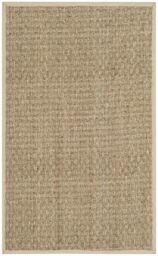 SAFAVIEH Natural Fiber Rug for Living Room, Dining Room, Bedroom - Natural Fiber Collection, Short Pile, in Natural and Brown, 61 X 213 cm