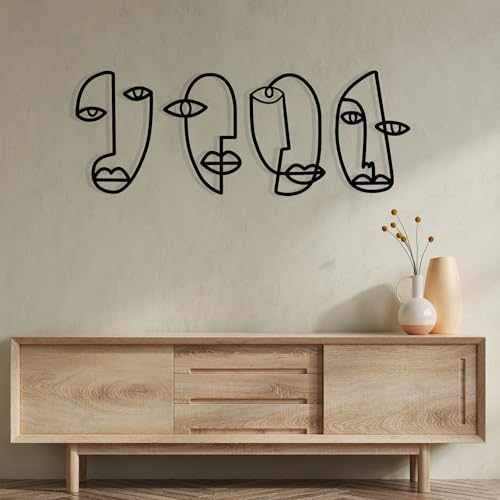 Stylish Black Decorative Metal Wall Accessory, 133 x 46 cm, 100% Metal, 1.2 mm Thickness, Perfect for Modern Home Decor & Office Spaces