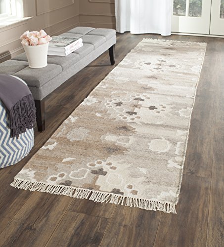 Safavieh Moroccan Boho Tribal Indoor Flatweave Runner Area Rug, Natural Kilim Collection, NKM318, in Grey / Multi, 69 X 183 cm for Living Room, Bedroom or Any Indoor Space