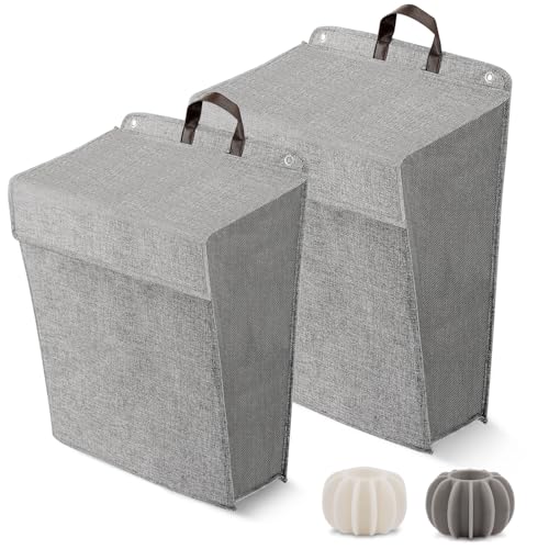 Wall Hanging Laundry Basket - Space-Saving Foldable Laundry Organizer with Handle & Laundry Balls, Durable Multi-function Storage Bin