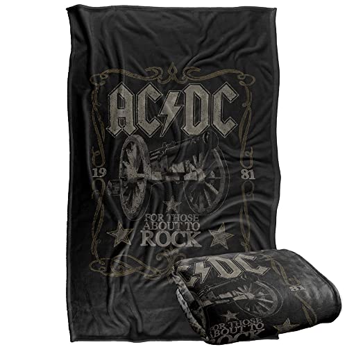 LOGOVISION Acdc Rock Label Silky Touch Super Soft Throw Blanket 91 x 147 Cm
