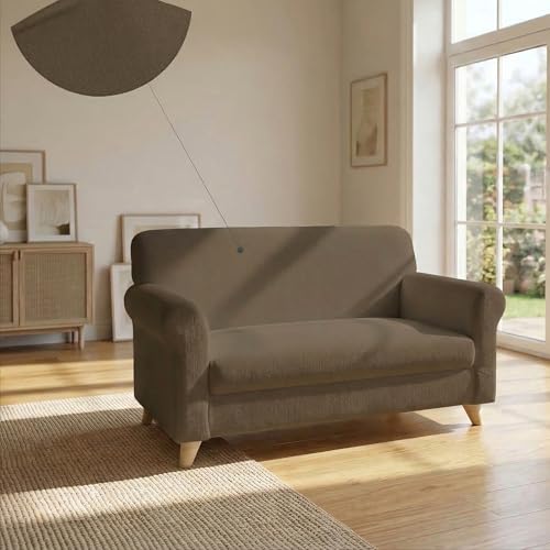 Italian Bed Linen Pi?? Bello bielastic Sofa Cover Dove Grey, 2 Places