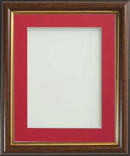 Frame Company Eldridge Mahogany 16x12 Frame, Red Mount for 13x9