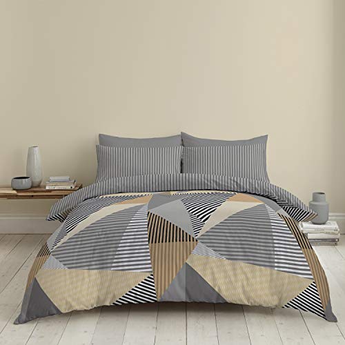 Bianca Duvet Cover Set, Cotton, Grey, 250 x 200 – 50 x 80 cm