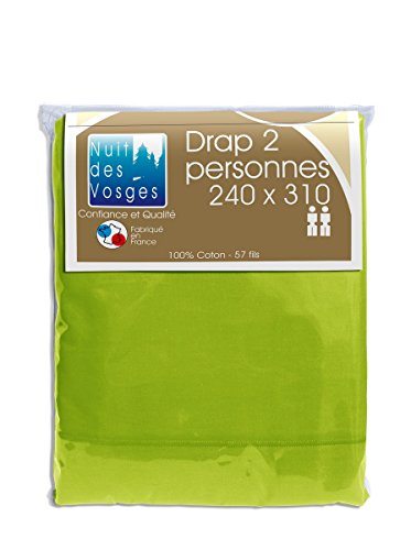Night of the Vosges cotoval Bed Sheet Cotton Lime 240 x 310 cm