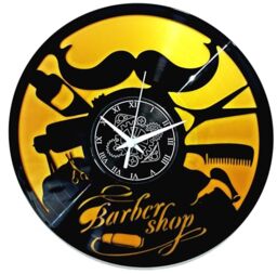 Instant Karma Clocks - Wall Clock - Barber Shop - Hair Salon - Hairdresser Stylist (Black and Gold B2)