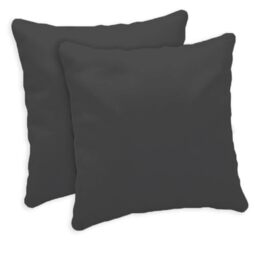 Giovanni Dolcinotti Set of 2 Sofa Cushion Covers 50 x 50 cm – Decorative Cushion Covers – 100% Cotton – Covers with Hidden Zipper – Dark Grey – Atlanta Model