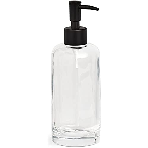 Zeller 18902 Glass Soap Dispenser, Clear, 6.9 cm x 6.9 cm x 20.2 cm, Pack of 4