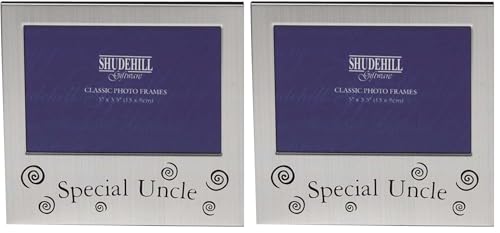 "5"" x 3"" Special Uncle Photo Frame Satin Silver Occasion Gift Present 73501 (Pack of 2)"