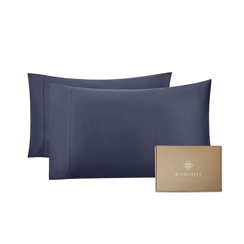 Bioweaves 100% Organic Cotton Pillow Cases 300 Thread Count Soft Sateen Weave GOTS Certified ??? Standard/Queen Size, Set of 2, Mineral