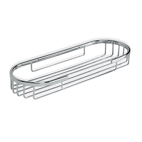 TATAY Krom oval basket, small format, functional design, with front opening, made of chromed brass and stainless steel.
