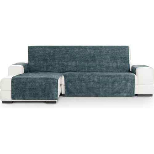 ECOMMERC3 Universal and Versatile Extra Left Chaiselong Sofa Cover ??? Blue Chaiselong Sofa Cover Protector Easy to Install for Back, Seat and Arms