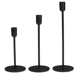 Arti Casa Candle Holders Black - Set of 3 Candle Holders - Candle Stand in Different Sizes - Suitable for Candles Ø2cm - Home Decor - Table Decoration - Metal