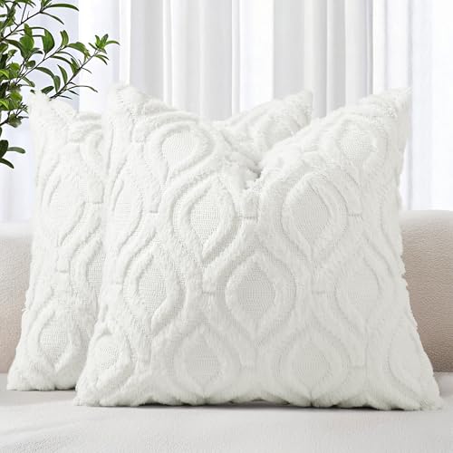 decorUhome Set of Faux Fur Cushion Covers 60x60 cm, Decorative