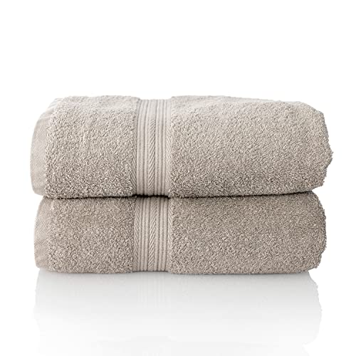ALCLEAR set of terry hand towels, range of soft and highly absorbent towels, OEKOTEX 100 certified, 5 colours & 5 sizes, colour: PLATINUM GREY, 2 x sauna towels 70 x 200 cm